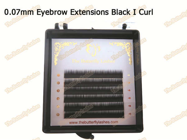 0.07mm Eyebrow Extenions Black I Curl