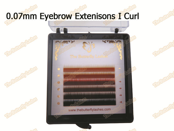 0.07mm Brown Eyebrow Extenisons I Curl