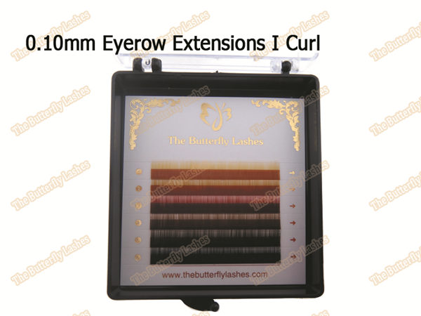 0.10mm Brown Eyerow Extensions I Curl