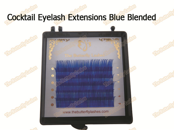 Cocktail Eyelash Extensions Blue Blended