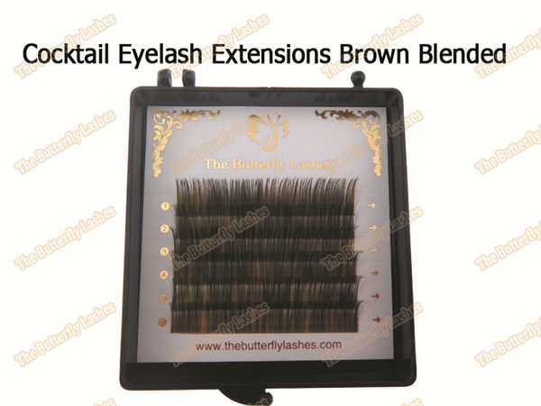 Cocktail Eyelash Extensions Brown Blended