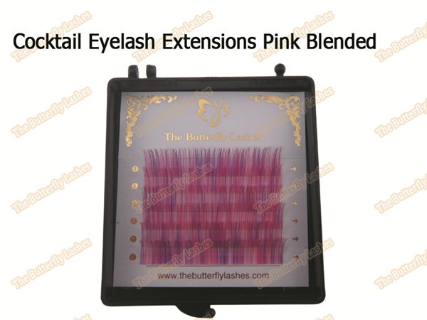 Cocktail Eyelash Extensions Pink Blended