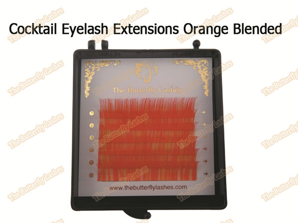 Cocktail Eyelash Extensions Orange Blended