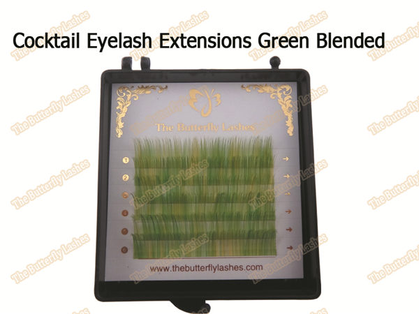 Cocktail Eyelash Extensions Green Blended