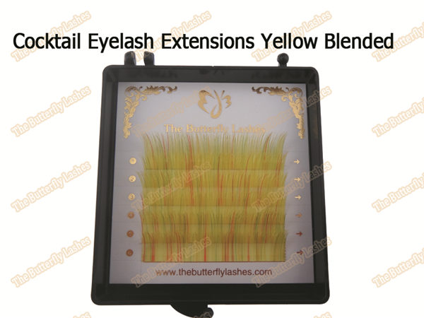 Cocktail Eyelash Extensions Yellow Blended
