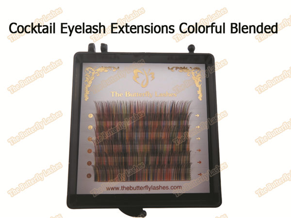Cocktail Eyelash Extensions Colorful Blended